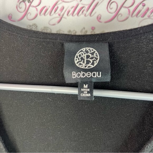 Bobeau tank top cinch tie ups shoulders ribbon luxe Black V-Neck Blouse - Picture 7 of 8